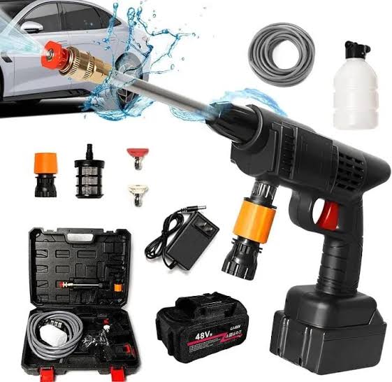 48V Cordless High-Pressure Car Wash Gun | Wireless Foam Jet Washer with Double Battery